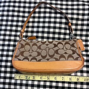 Coach Signature Brown and Tan Shoulder bad